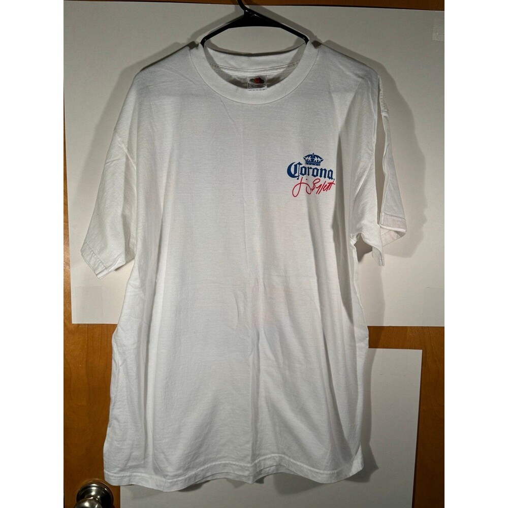 Vintage Jimmy Buffett Corona Extra Beer Promo‎ Shirt Mens XL White USA